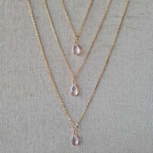Rose Quartz Necklace ~ Love (Gold)