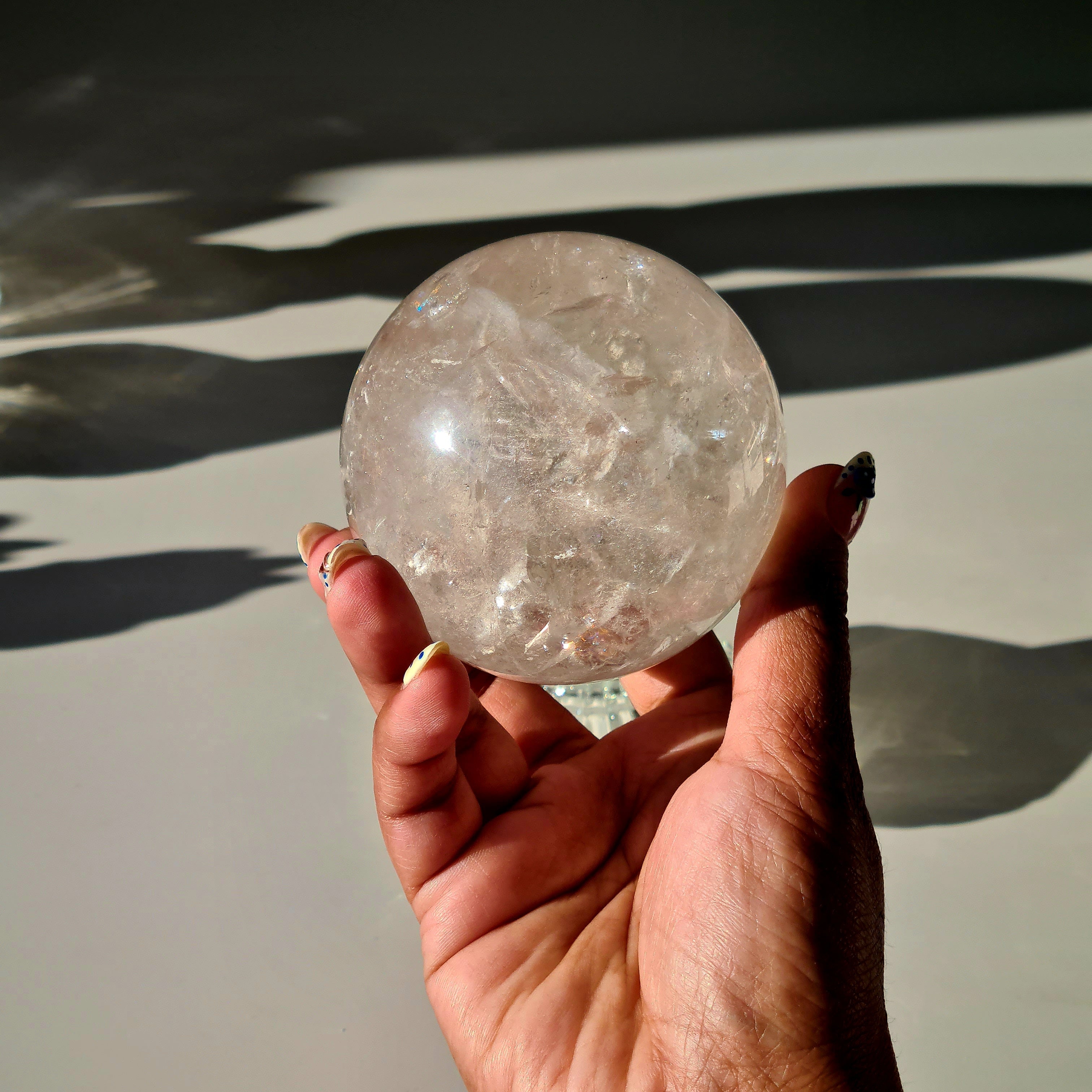 Clear Quartz Sphere With Stand | 7.3 cm