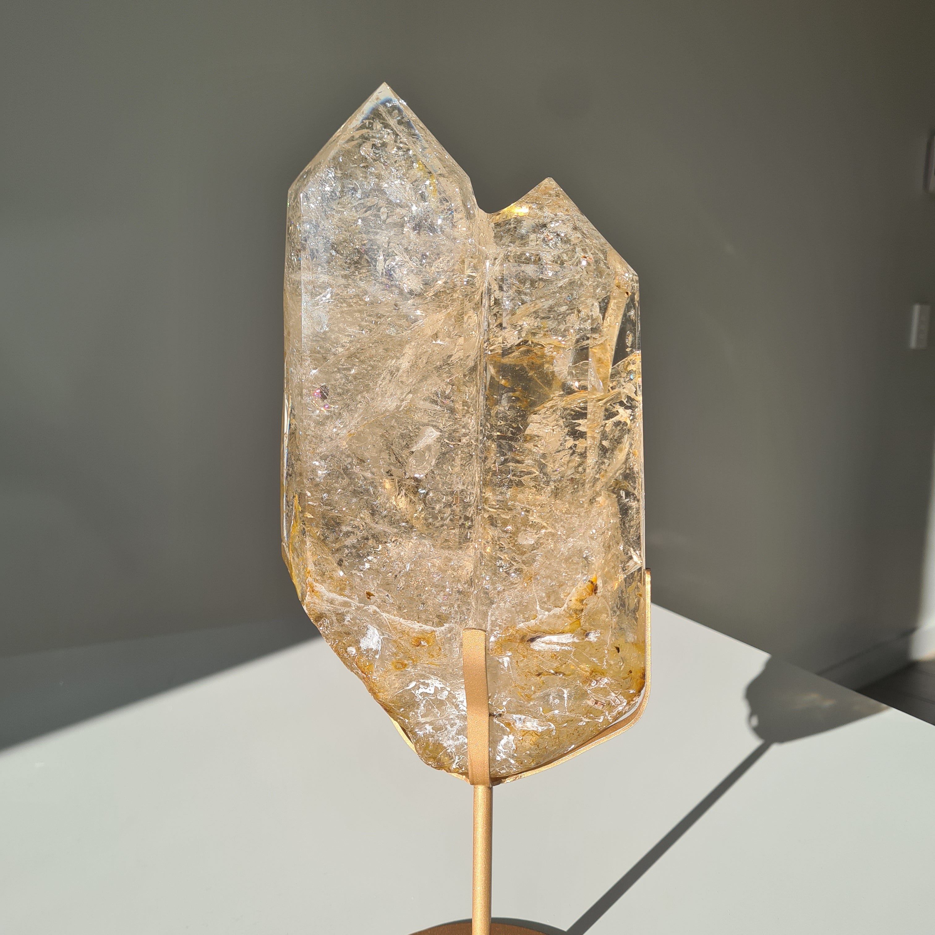 Citrine Cathedral Statement Piece on Stand | 32.5 cm with stand