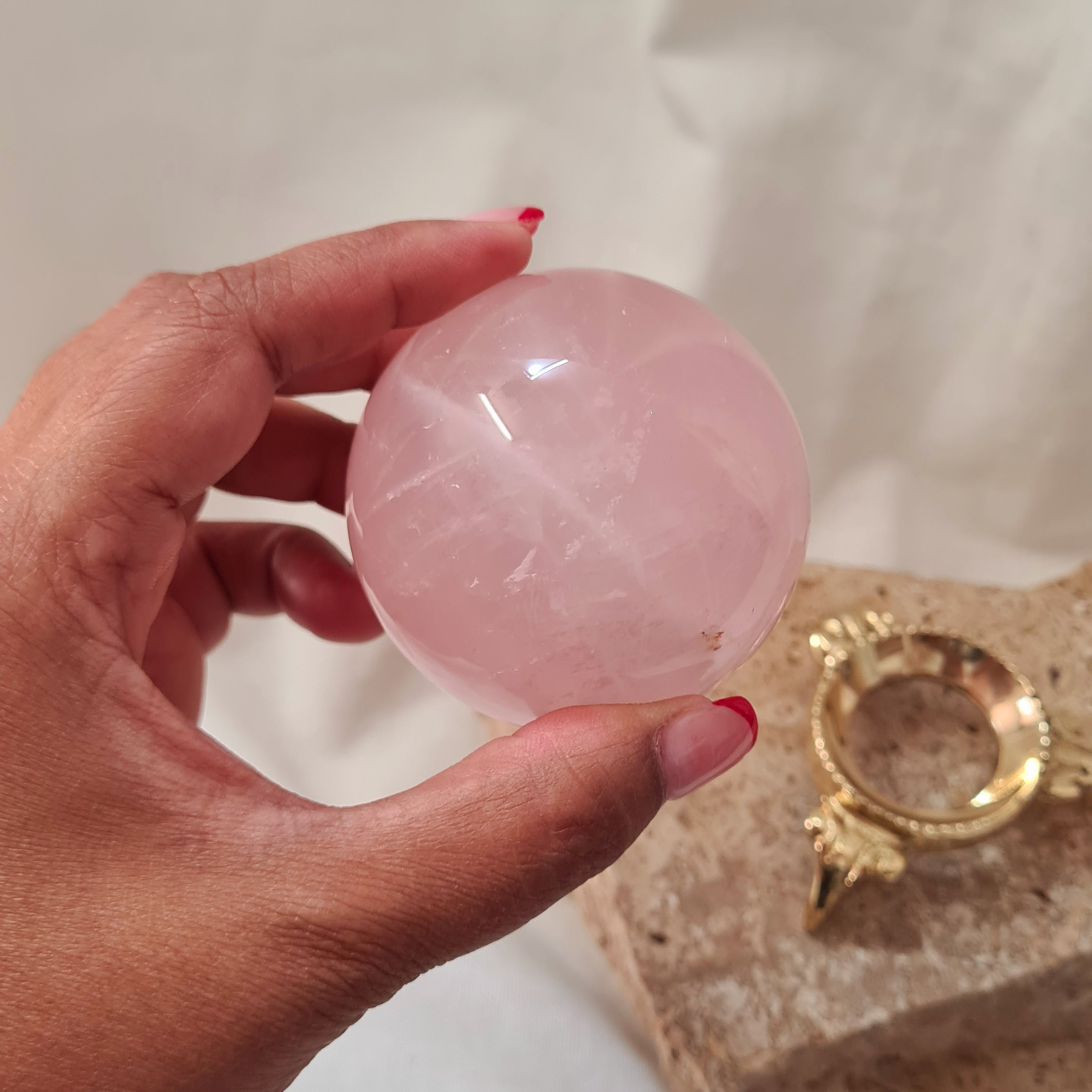 Rose Quartz Sphere With Stand| 249 g