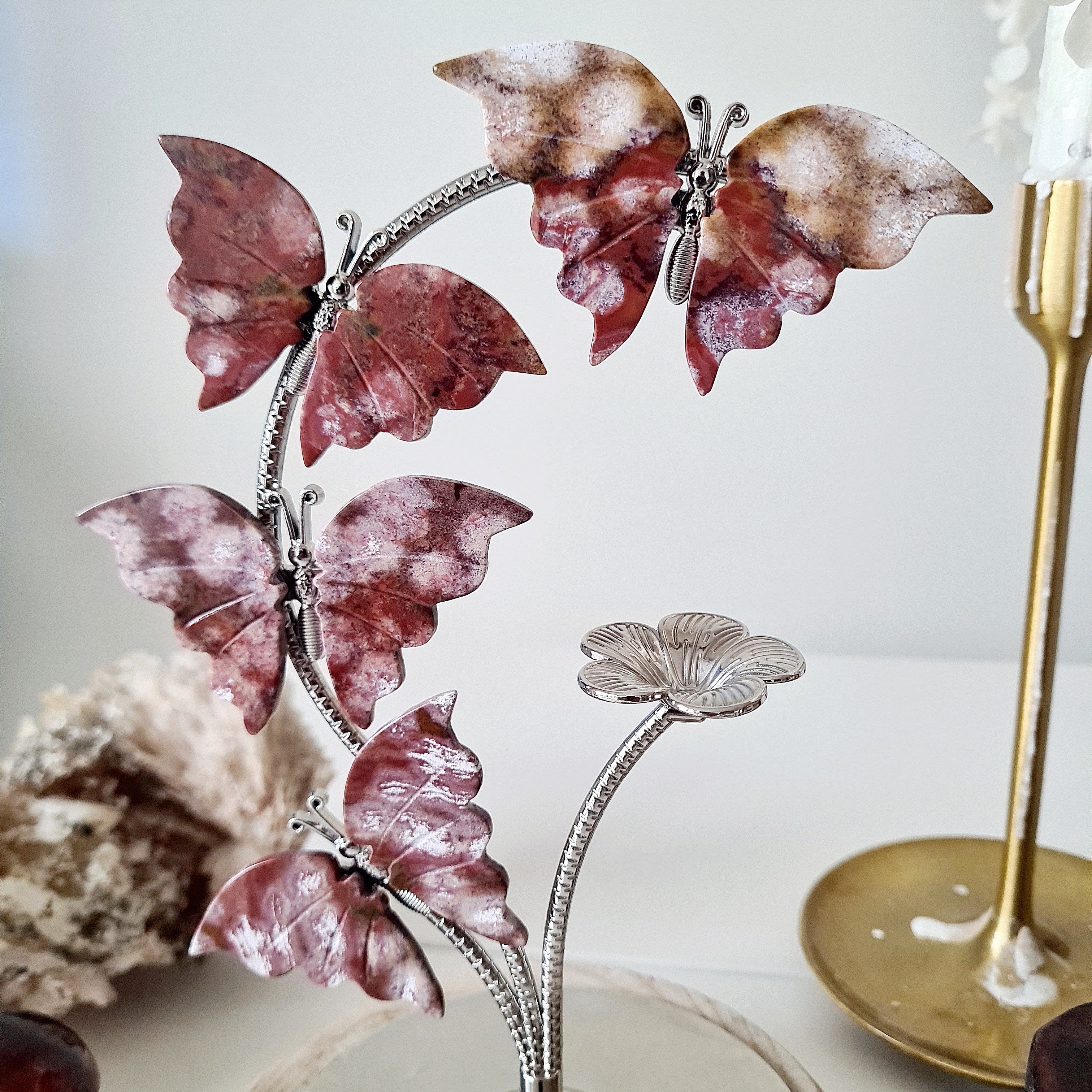 Ocean Jasper Butterflies on stand | Light Weight