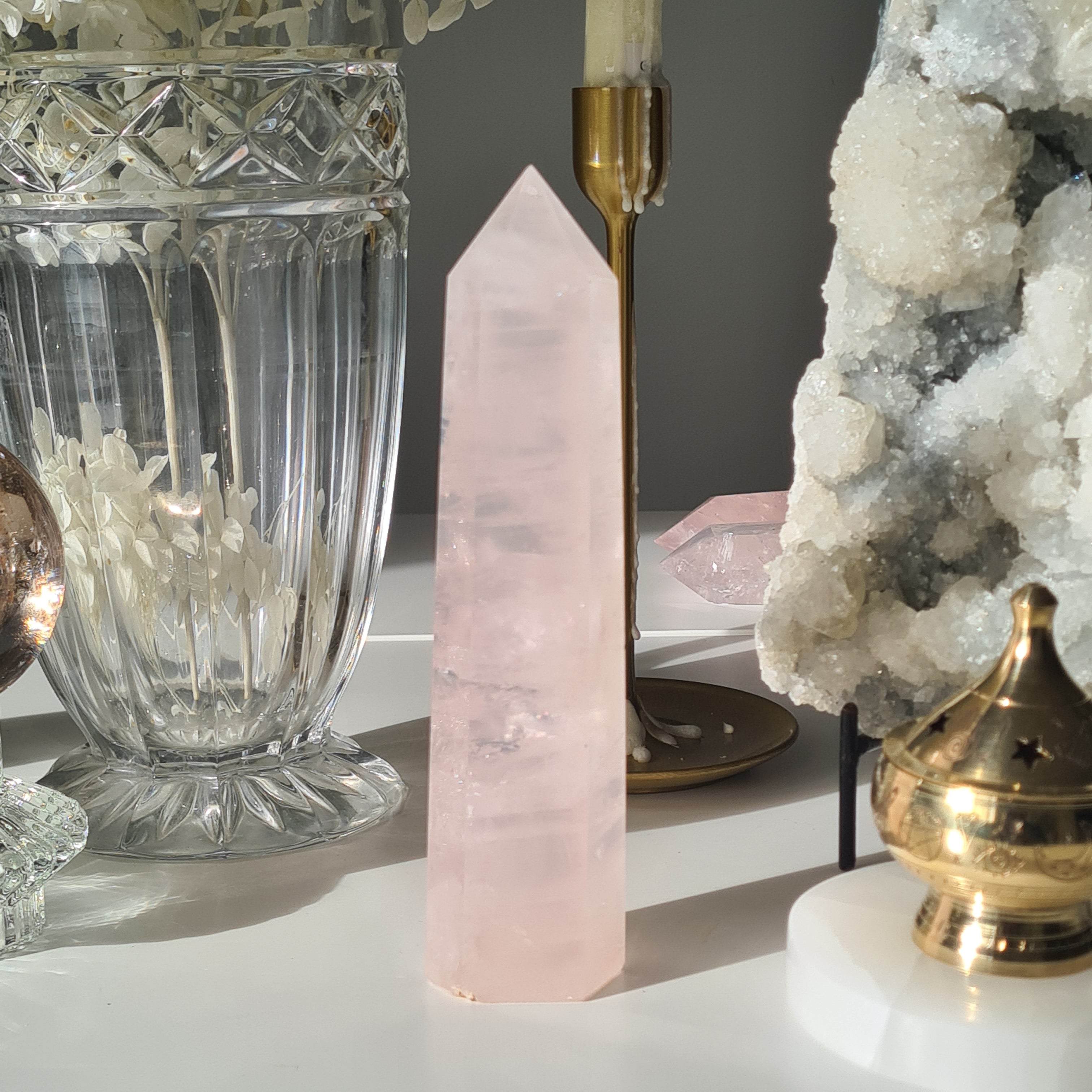 Rose Quartz Tower | Venus | 18 cm | Natural