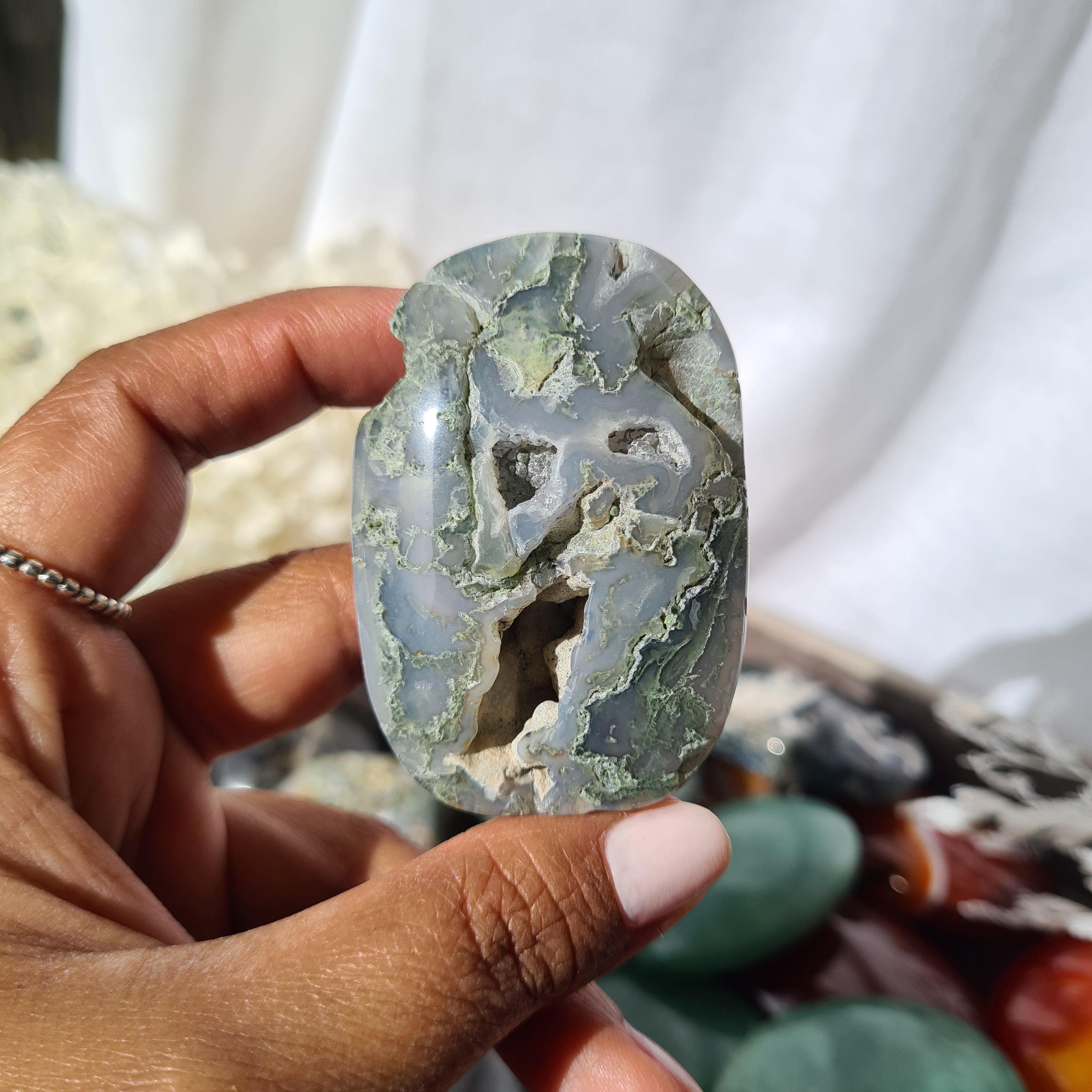 Moss Agate | Palm Stone