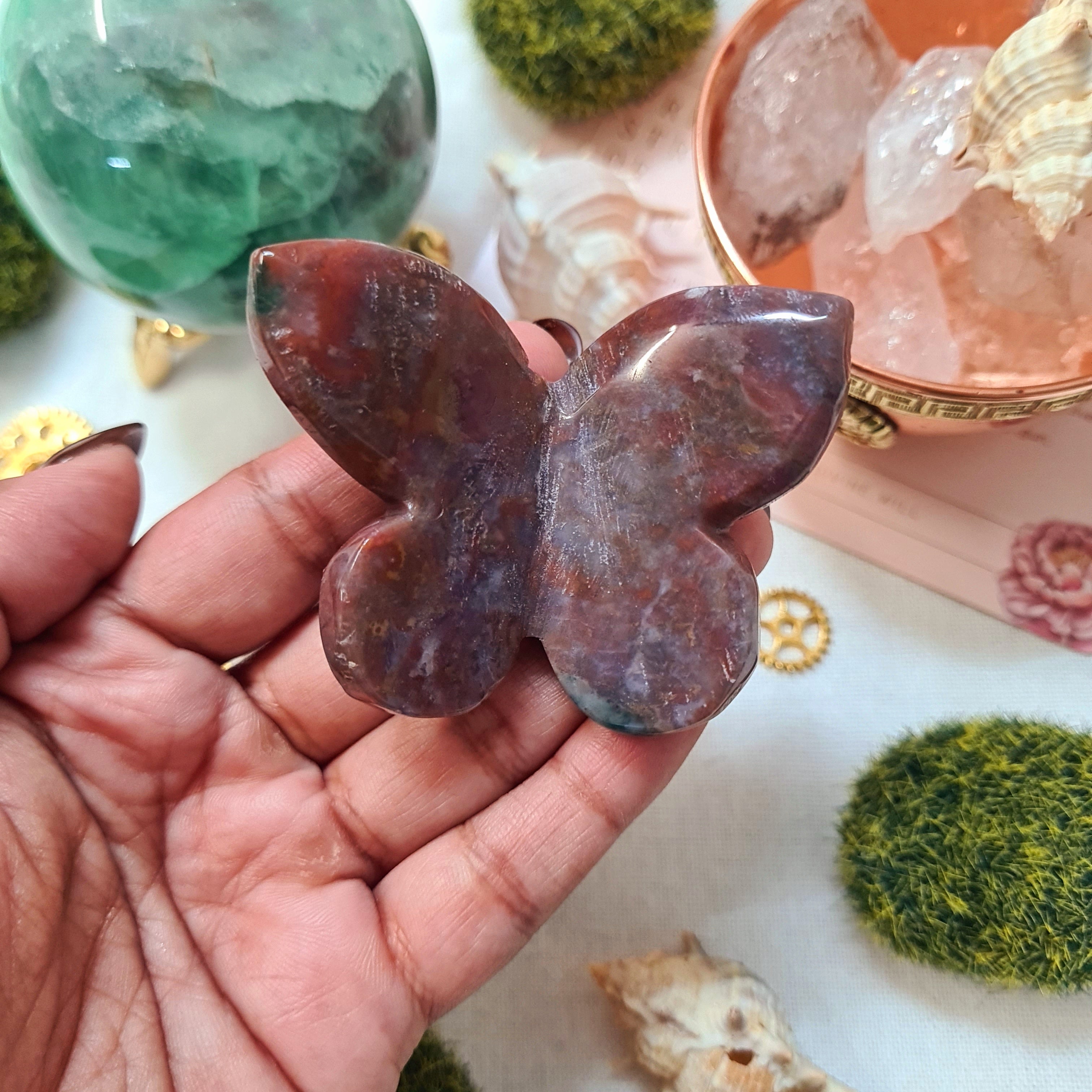 Ocean Jasper Crystal Butterfly| 1 pc | Intutively Picked | Small