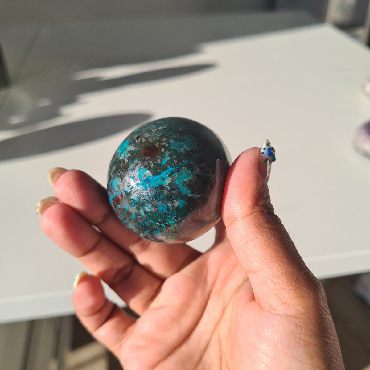 Chrysocolla Crystal Egg 🥚 With acrylic mini stand