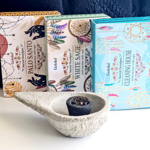 Spiritual Cleanse Set with Smudge Cups & Burner
