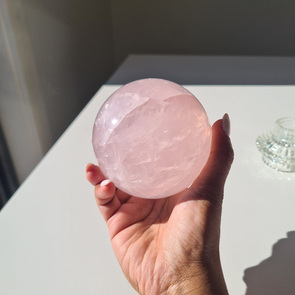 Rose Quartz Sphere 🍬 | With Sphere Stand