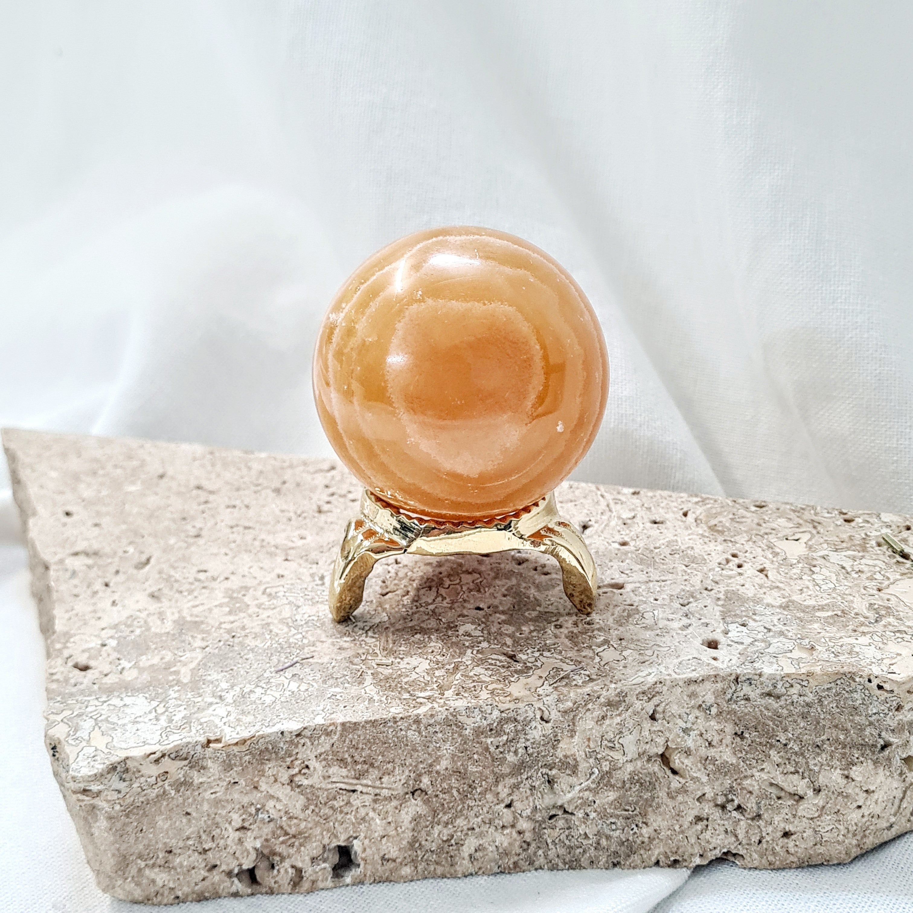 Orange Calcite 🍊 with brass stand | 165 g