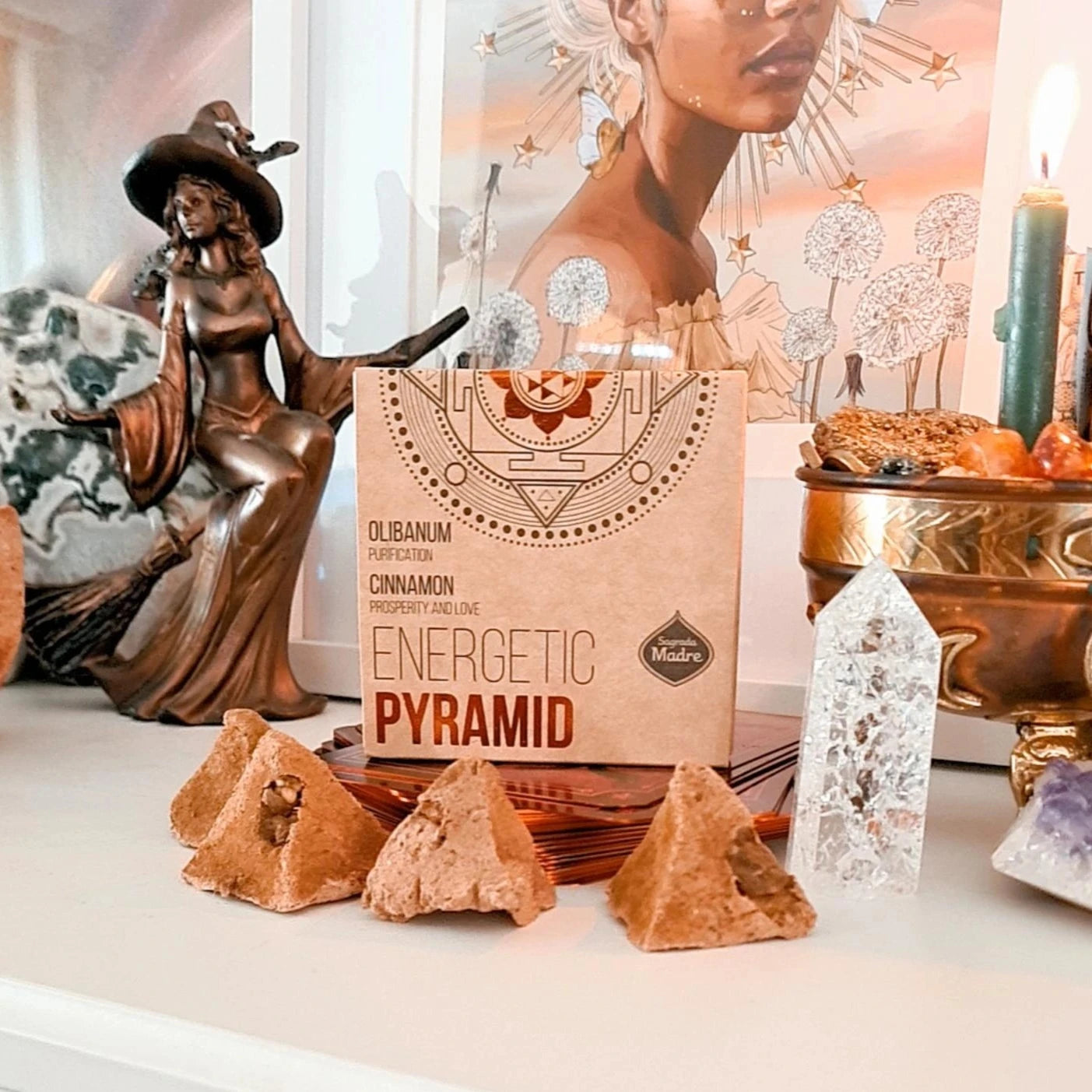 Energetic Pyramids - Frankincense and Cinnamon incense bomb 4pcs