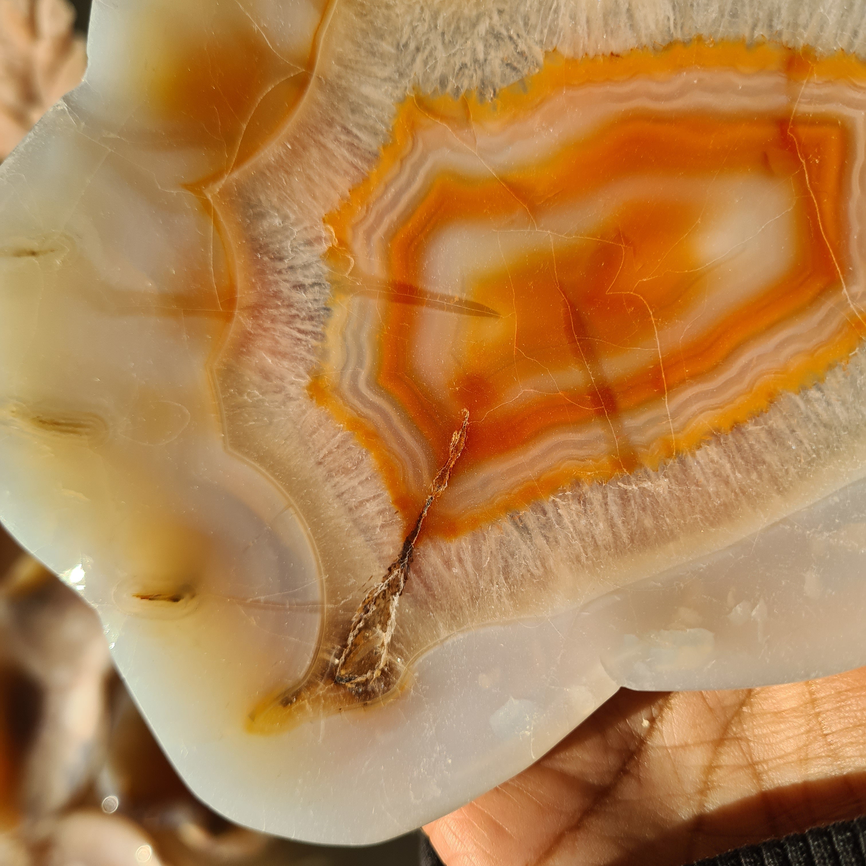 Carnelian Flower Agate Bowl | F | 15 cm