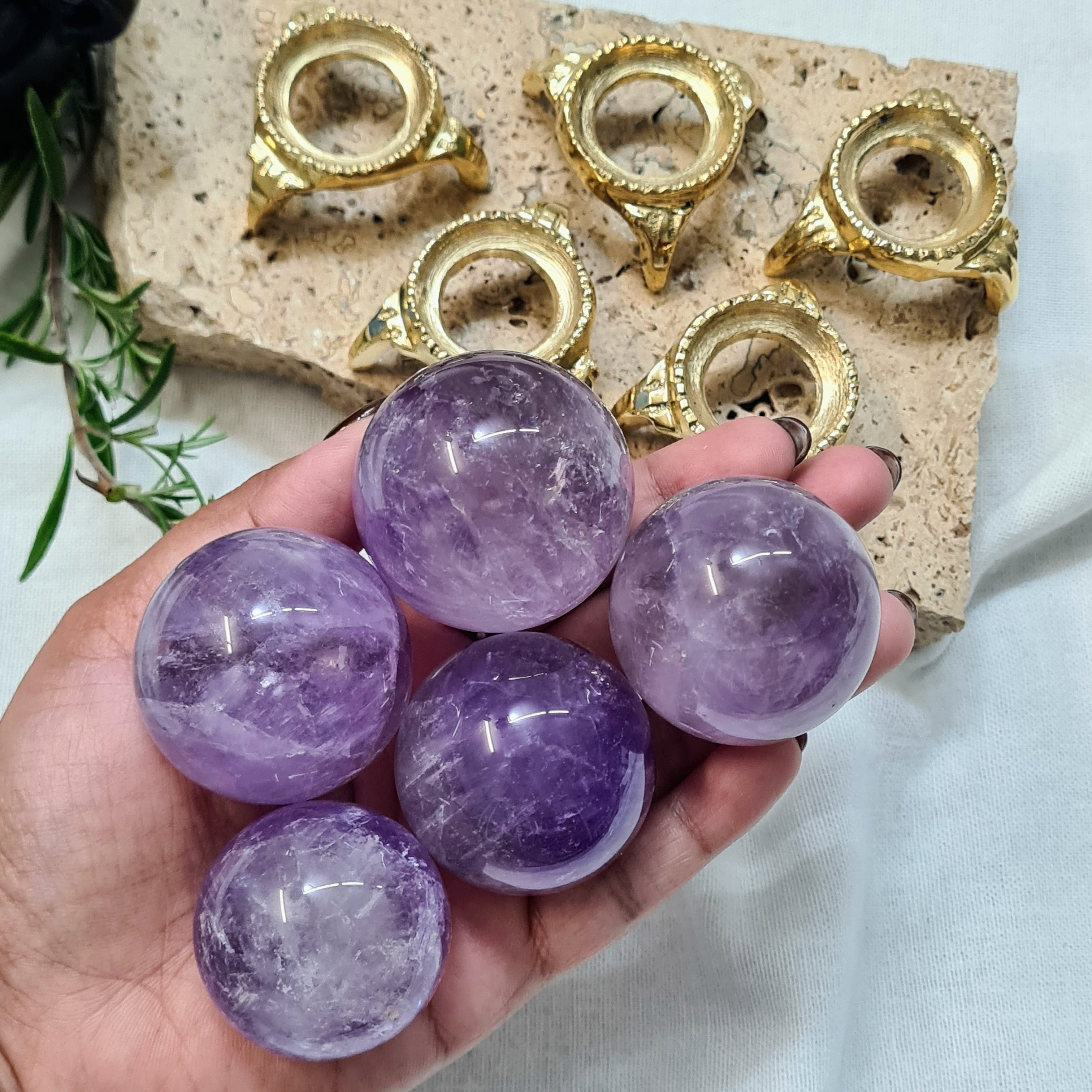 Smokey Amethyst Sphere With Stand | 1 Piece | Intutively Choosen