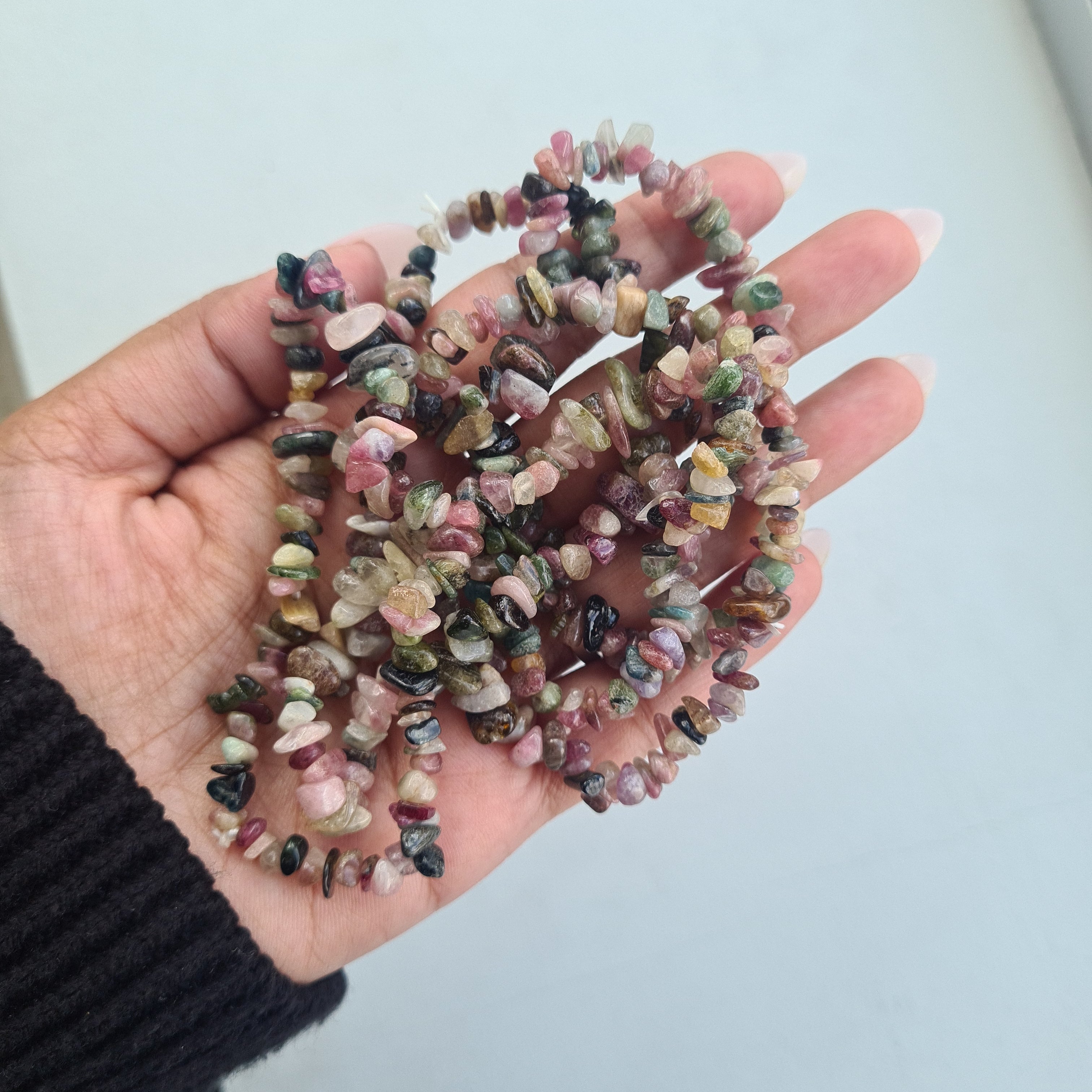 Deep Cleanse & Protection | Mixed Tourmaline Crystal Chips Bracelet