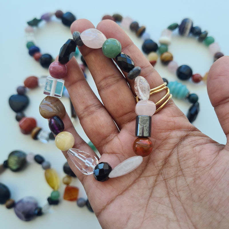 Mixed stone - Large Shaped Stone Bracelet