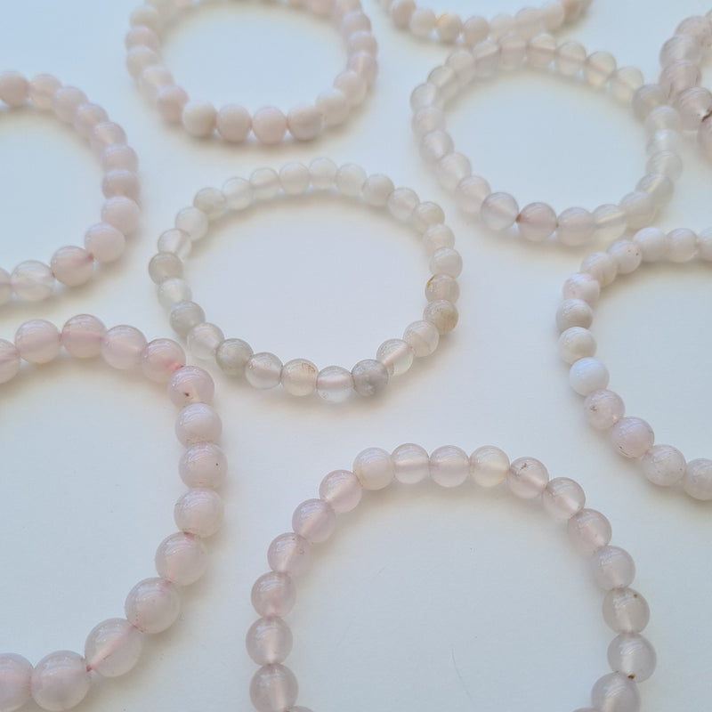 Pink Chalcedony~ Rounded bead Bracelet