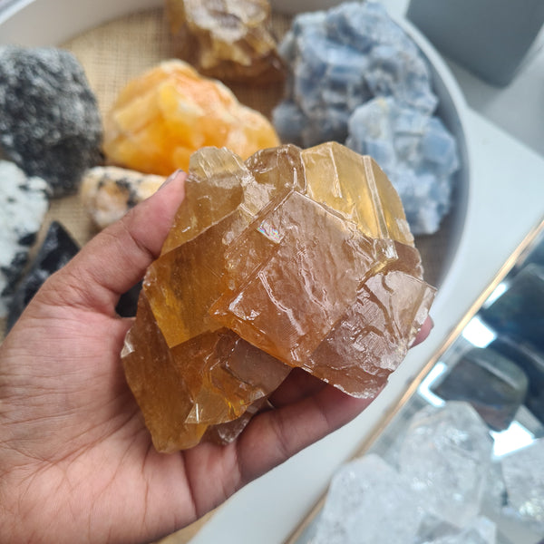 Honey calcite Large Raw