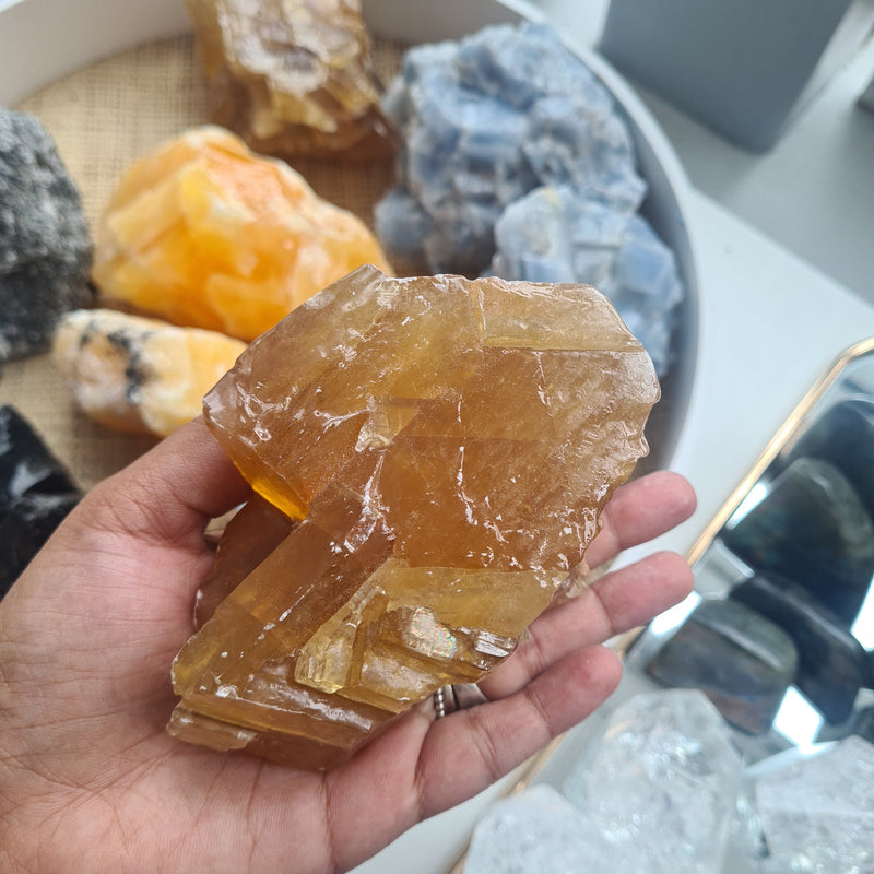 Honey calcite Large Raw