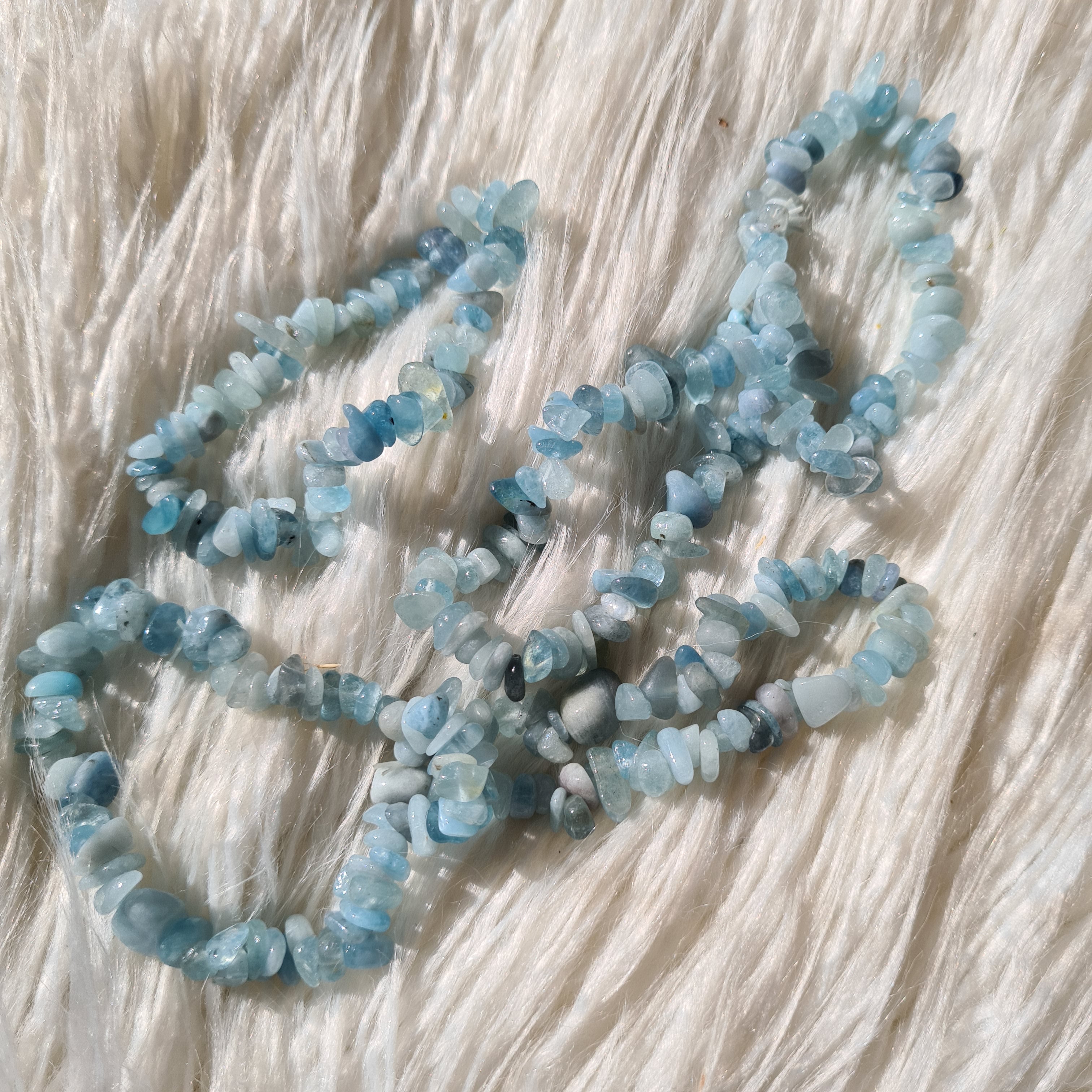 Aquamarine chips bracelet