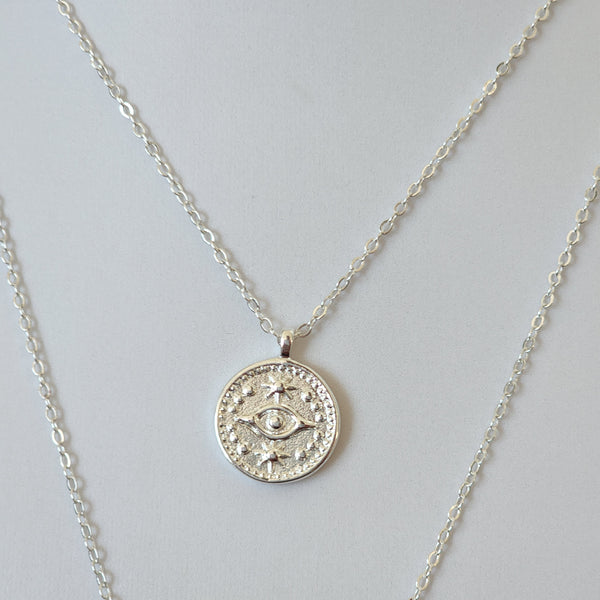 Evil Eye Protection Coin Necklace