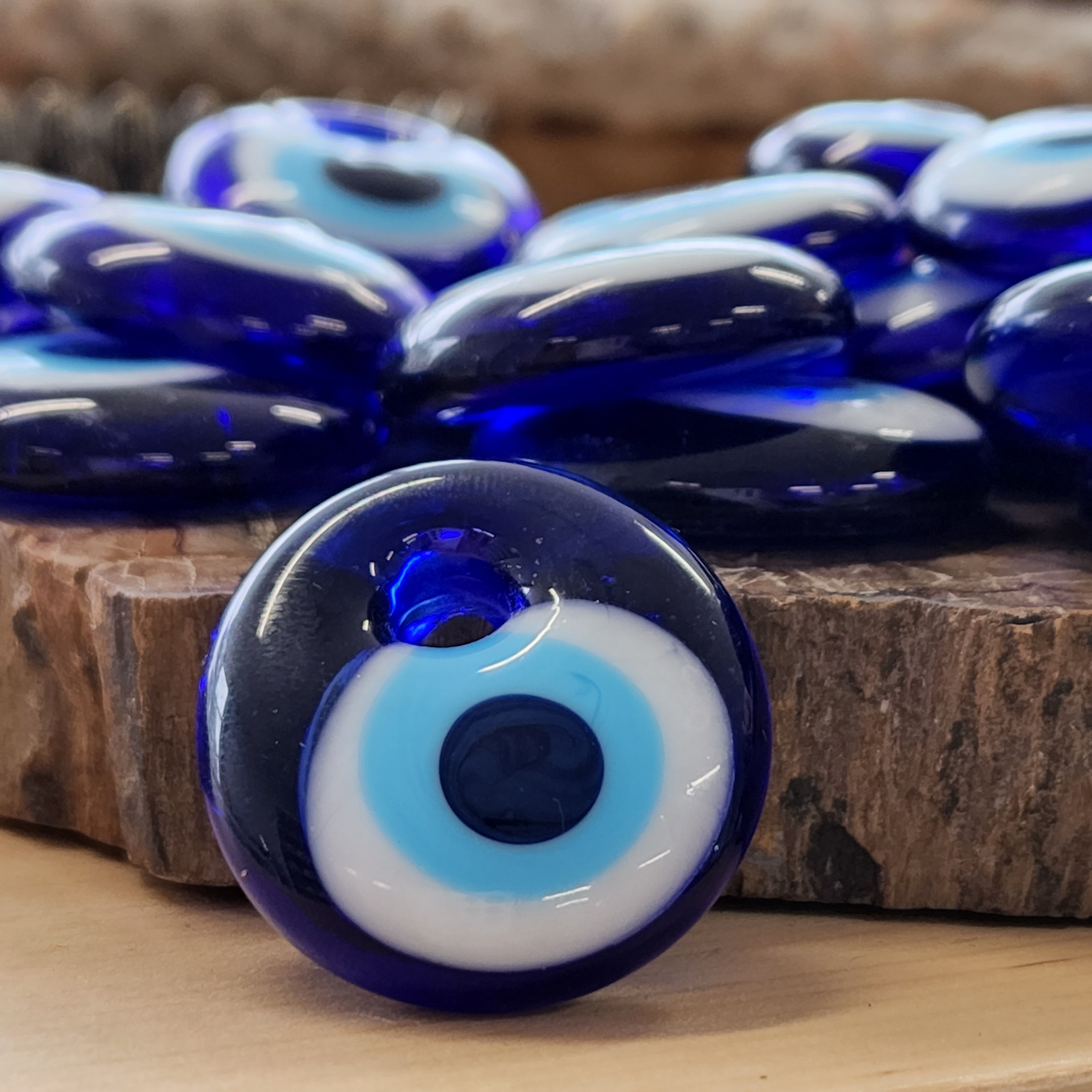 Mini evil eye glass bead | 1 pc