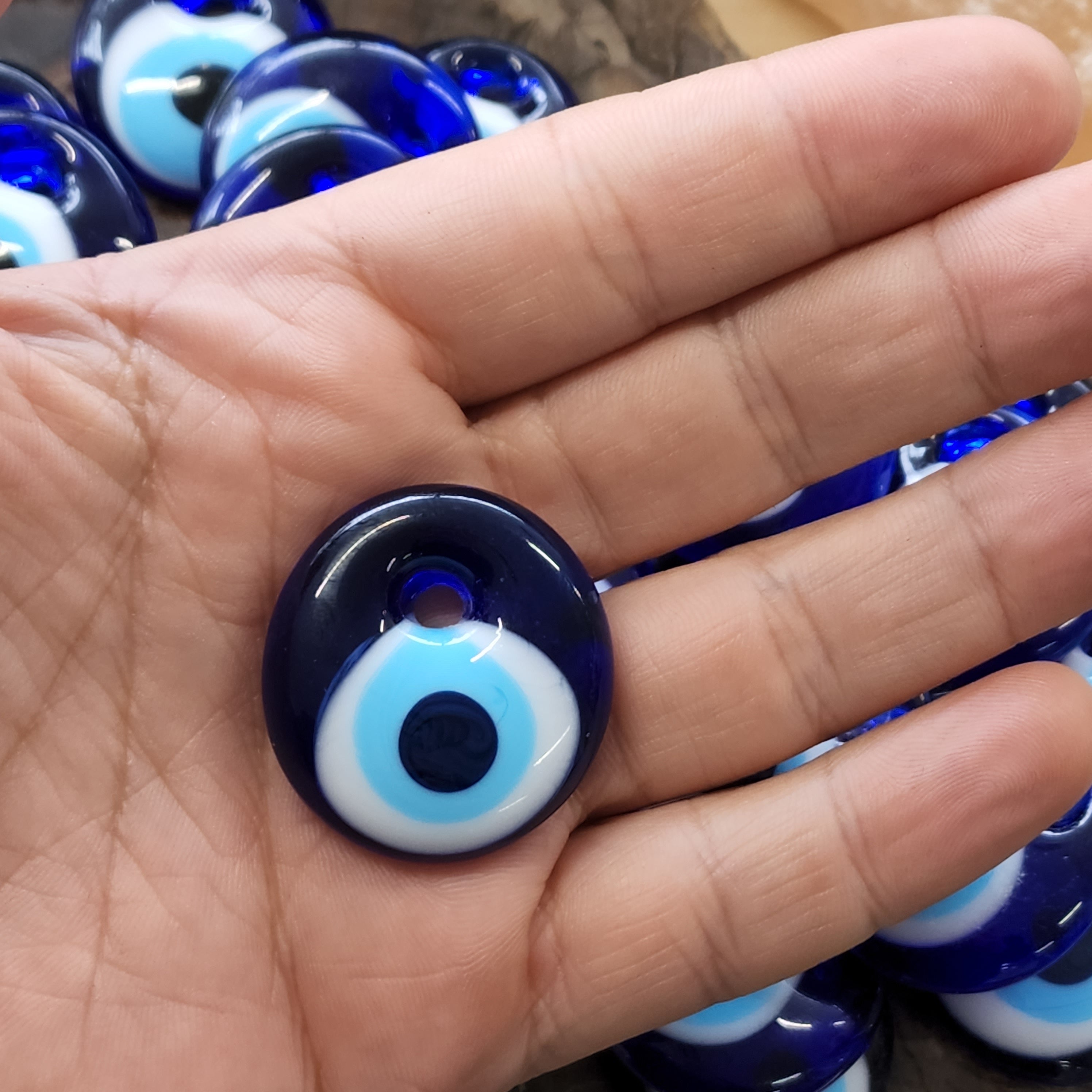 Mini evil eye glass bead | 1 pc