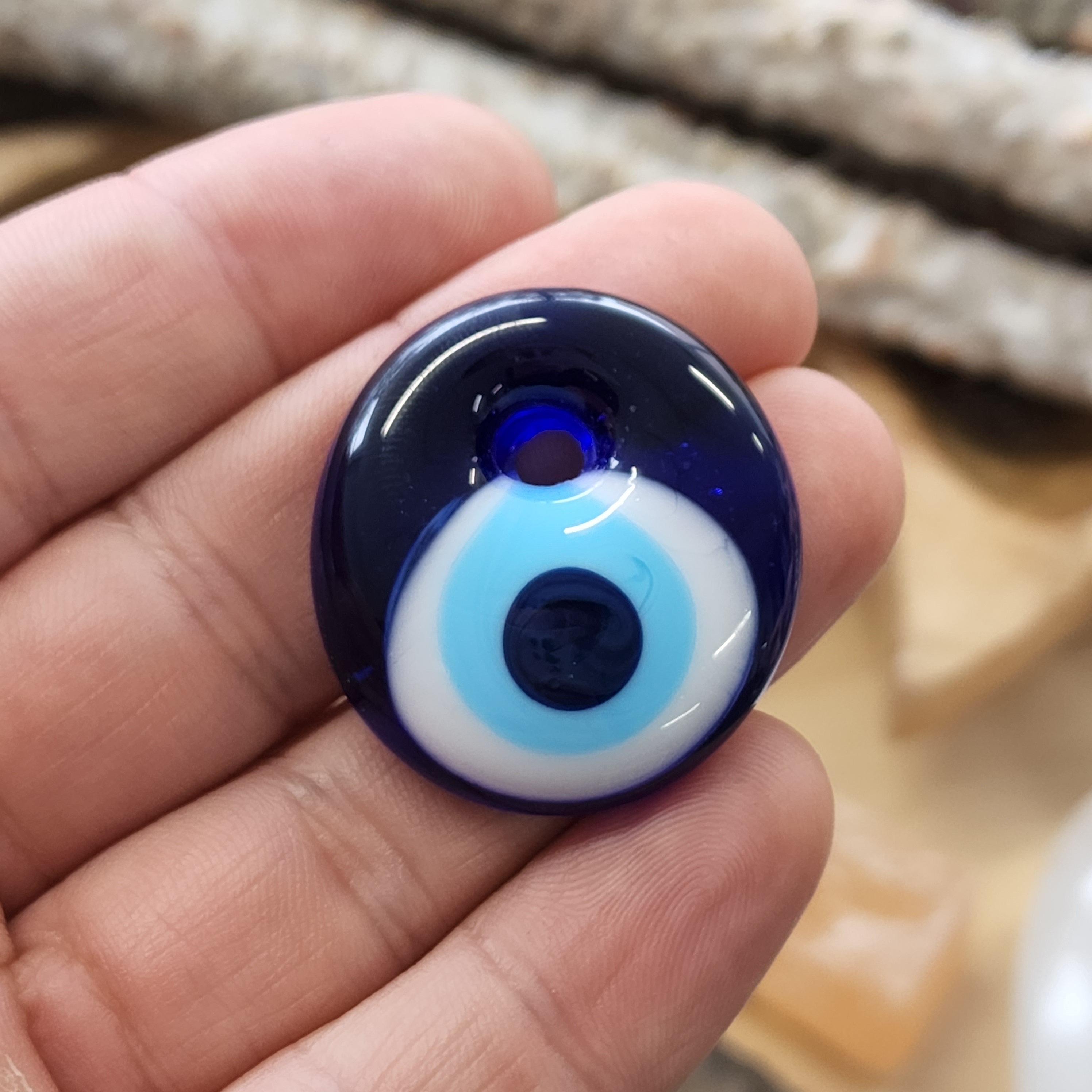 Mini evil eye glass bead | 1 pc