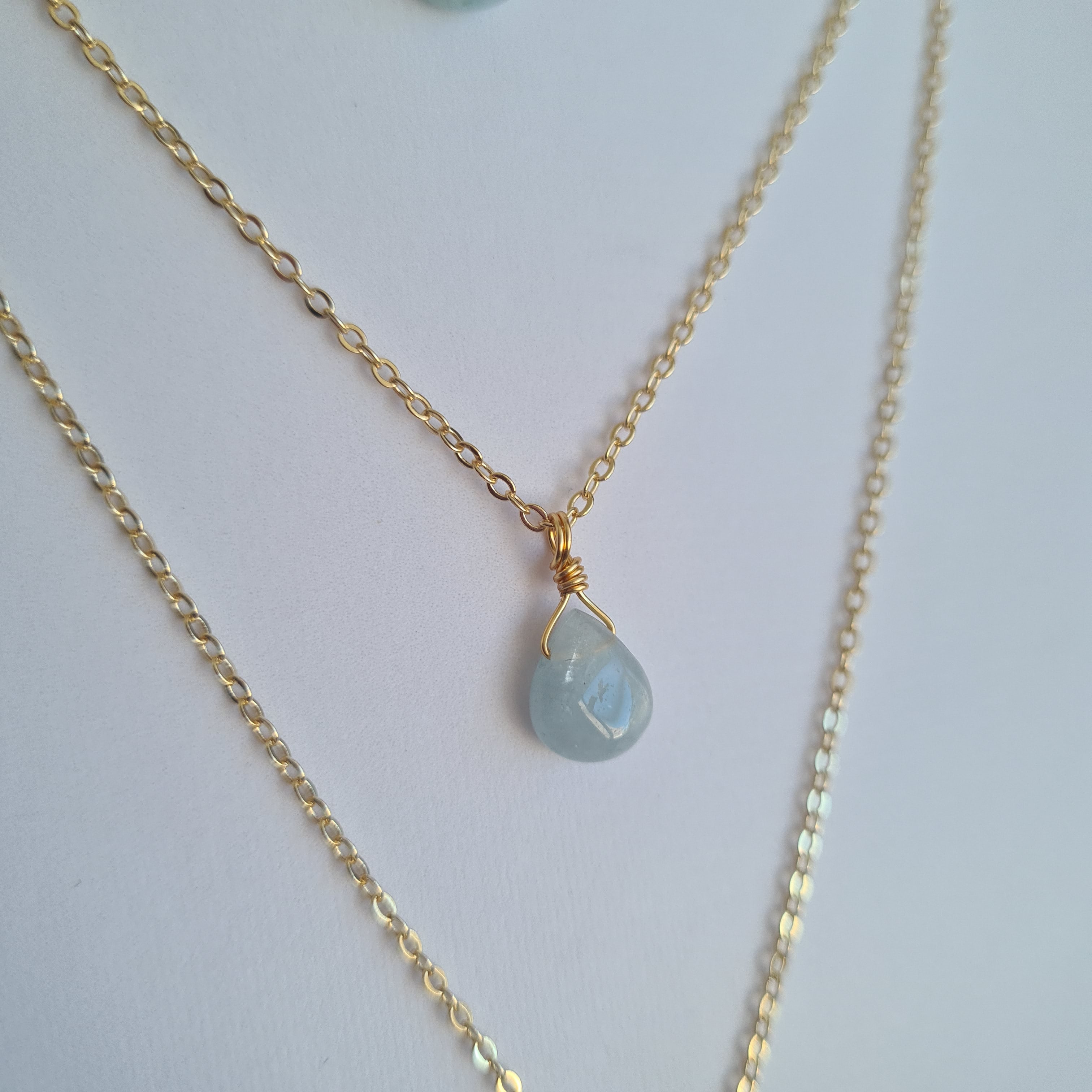 Aquamarine Necklace ~ Peaceful energy (Gold)