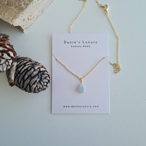 Aquamarine Necklace ~ Peaceful energy (Gold)