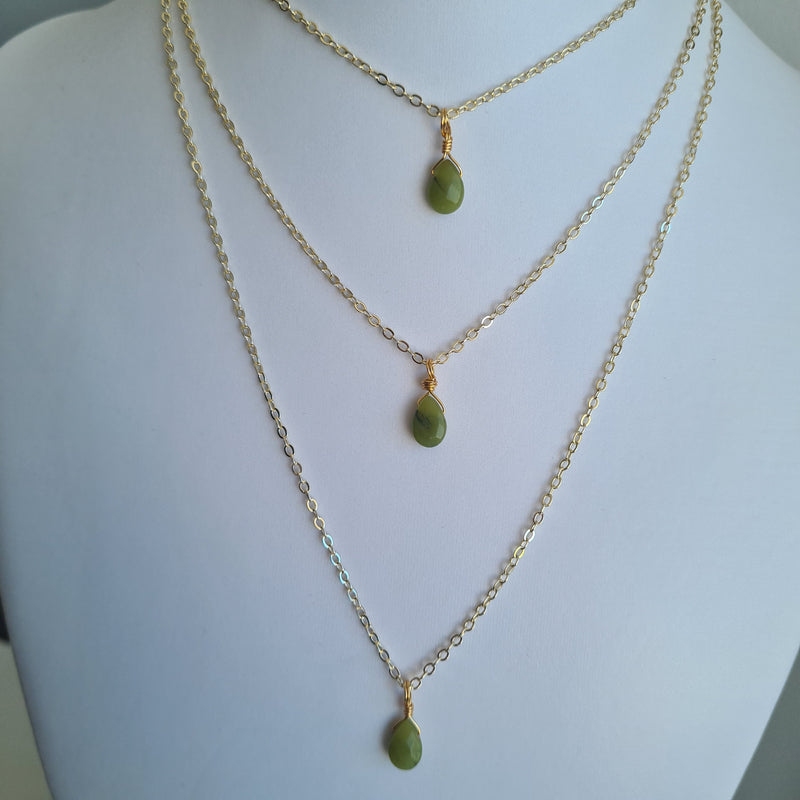 'Tiny Green Opal' Necklace~ Nourish and Rejuvinate Energy
