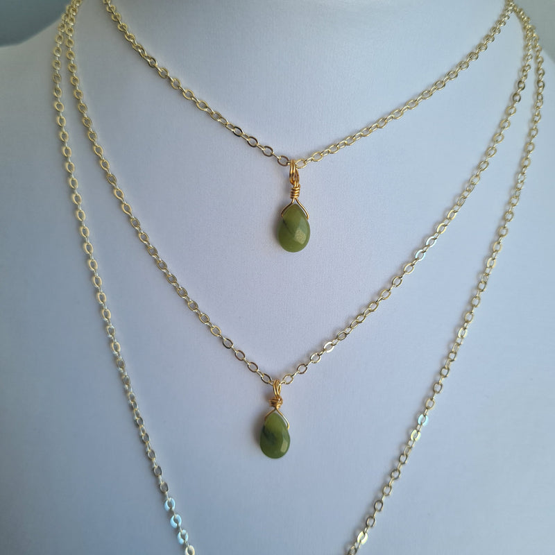'Tiny Green Opal' Necklace~ Nourish and Rejuvinate Energy