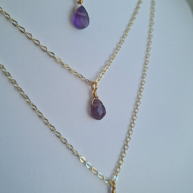 'Tiny Purple Fluorite' Necklace~ Deep Harmony and Focus