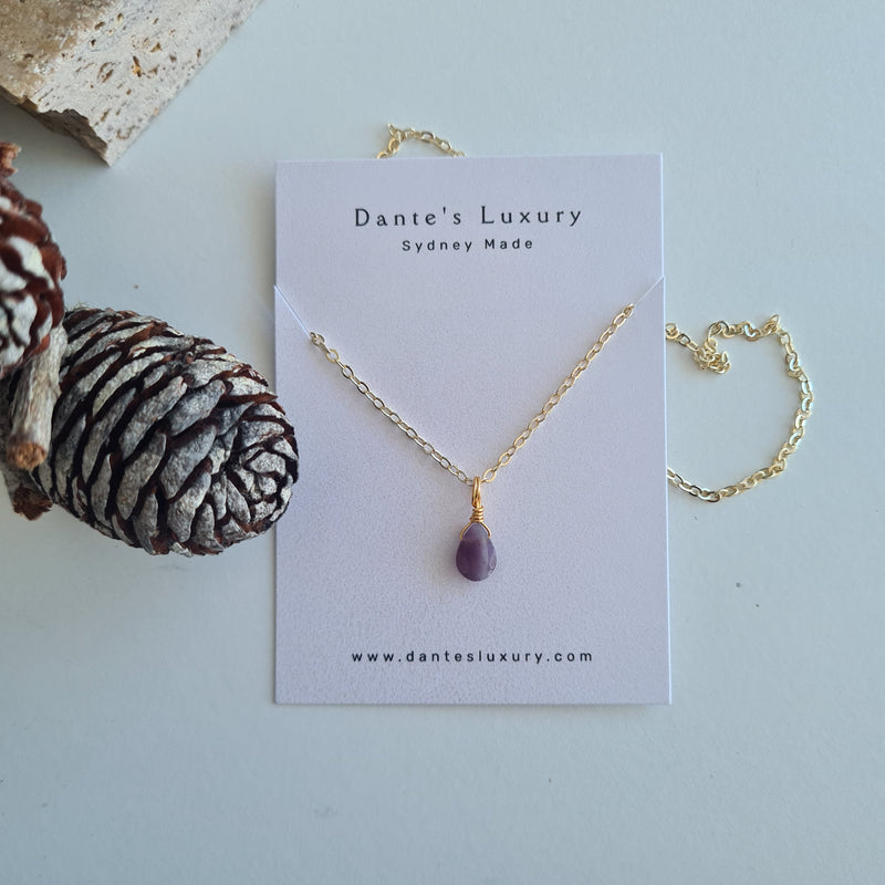 'Tiny Purple Fluorite' Necklace~ Deep Harmony and Focus