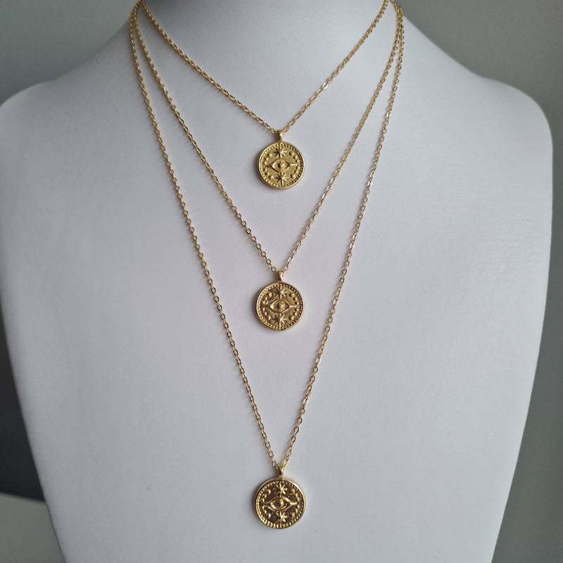 Evil Eye Protection Coin Necklace