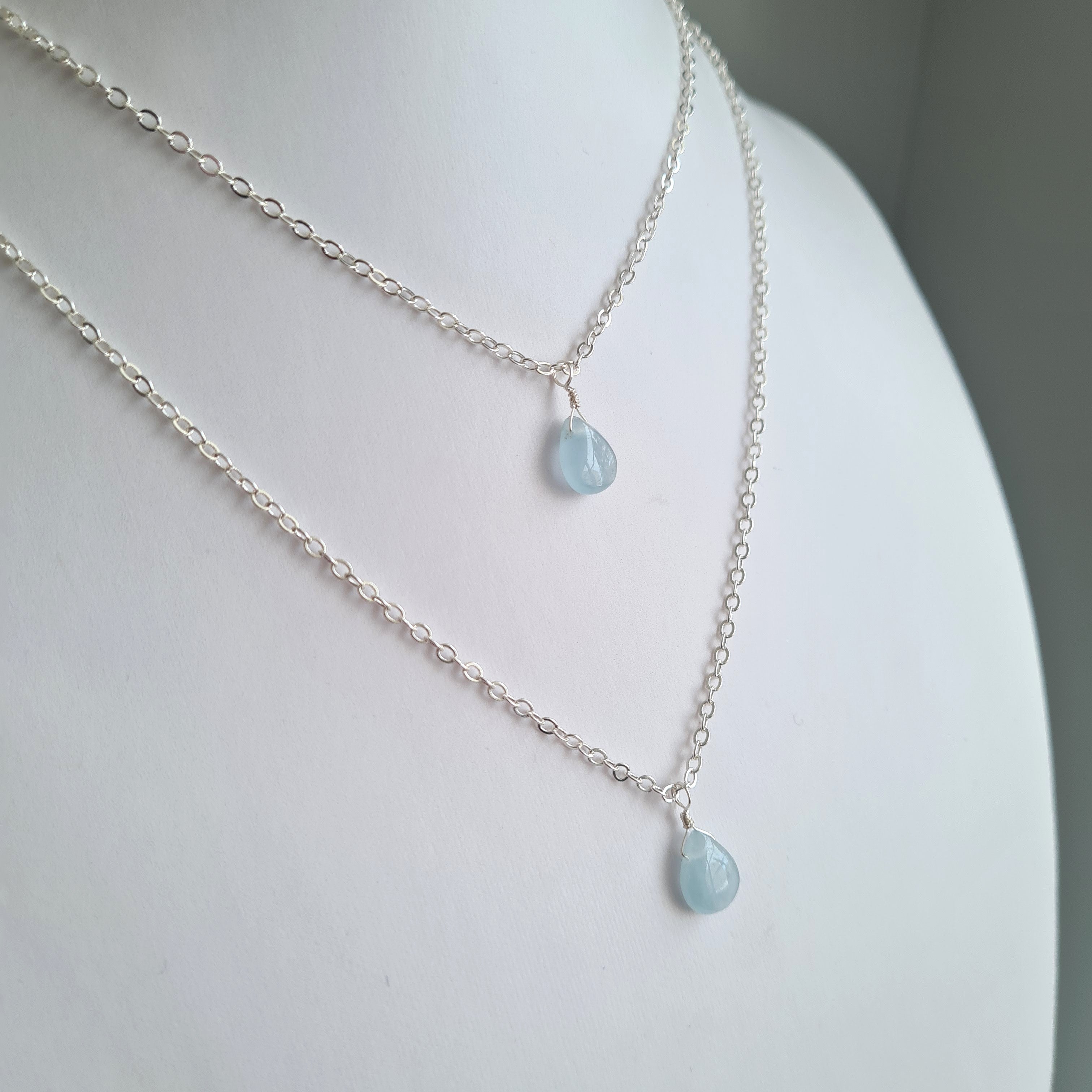 Aquamarine Necklace ~ Peaceful energy (Silver)