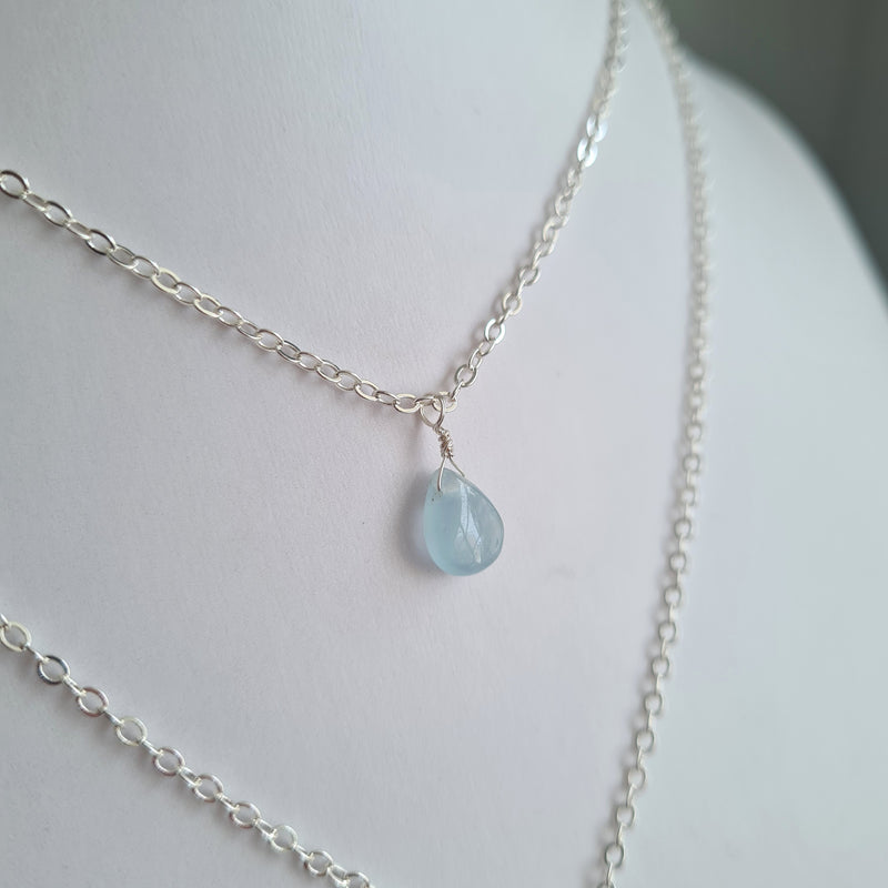 Aquamarine Necklace ~ Peaceful energy (Silver)