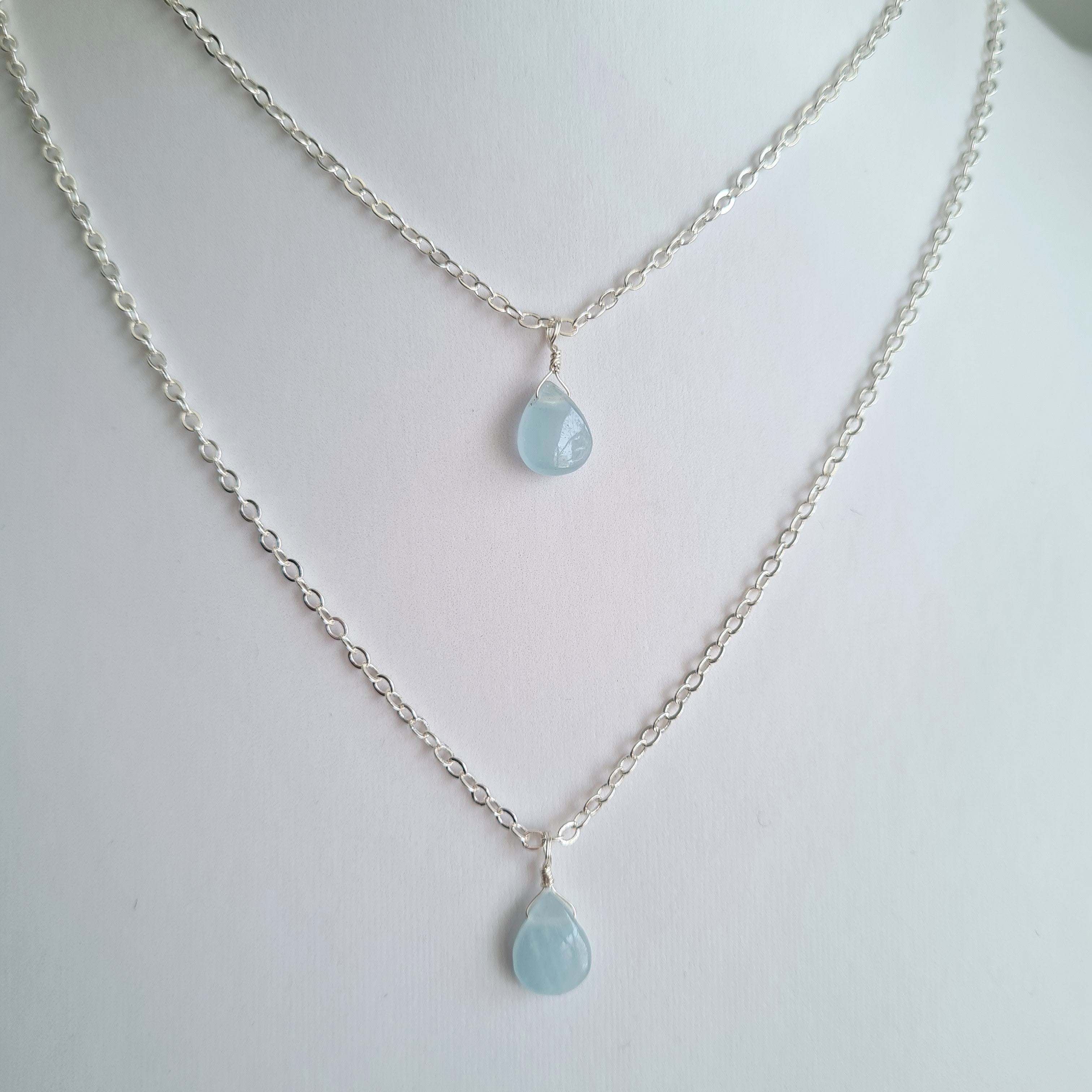 Aquamarine Necklace ~ Peaceful energy (Silver)