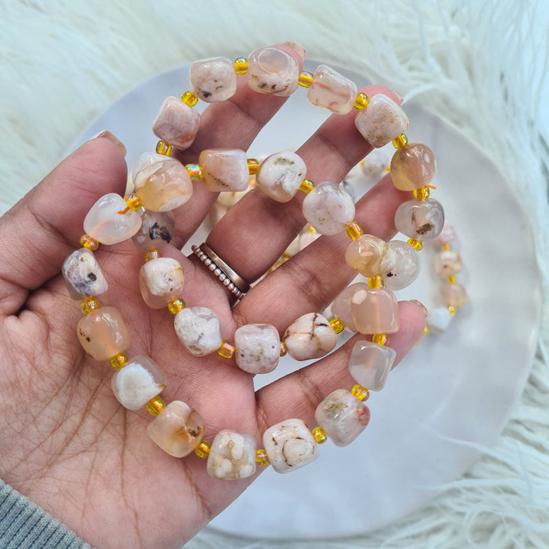 Flower Agate Crystal Bracelet ~ Chunky