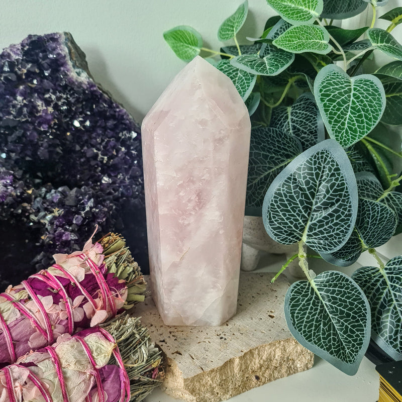 Rose Quartz Tower 18cm Tall