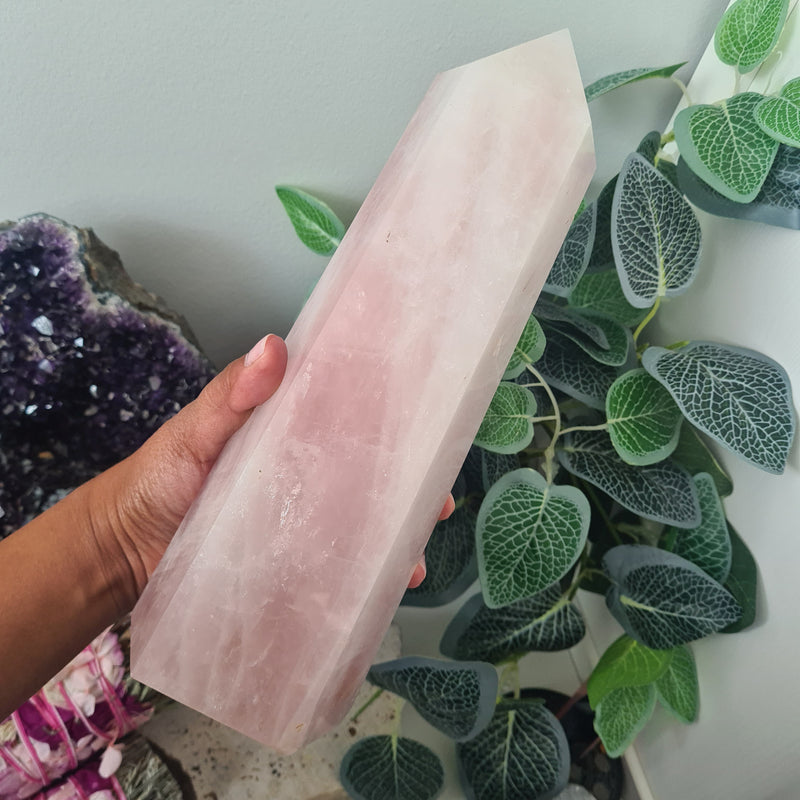 Rose Quartz Tower 24.5cm Tall