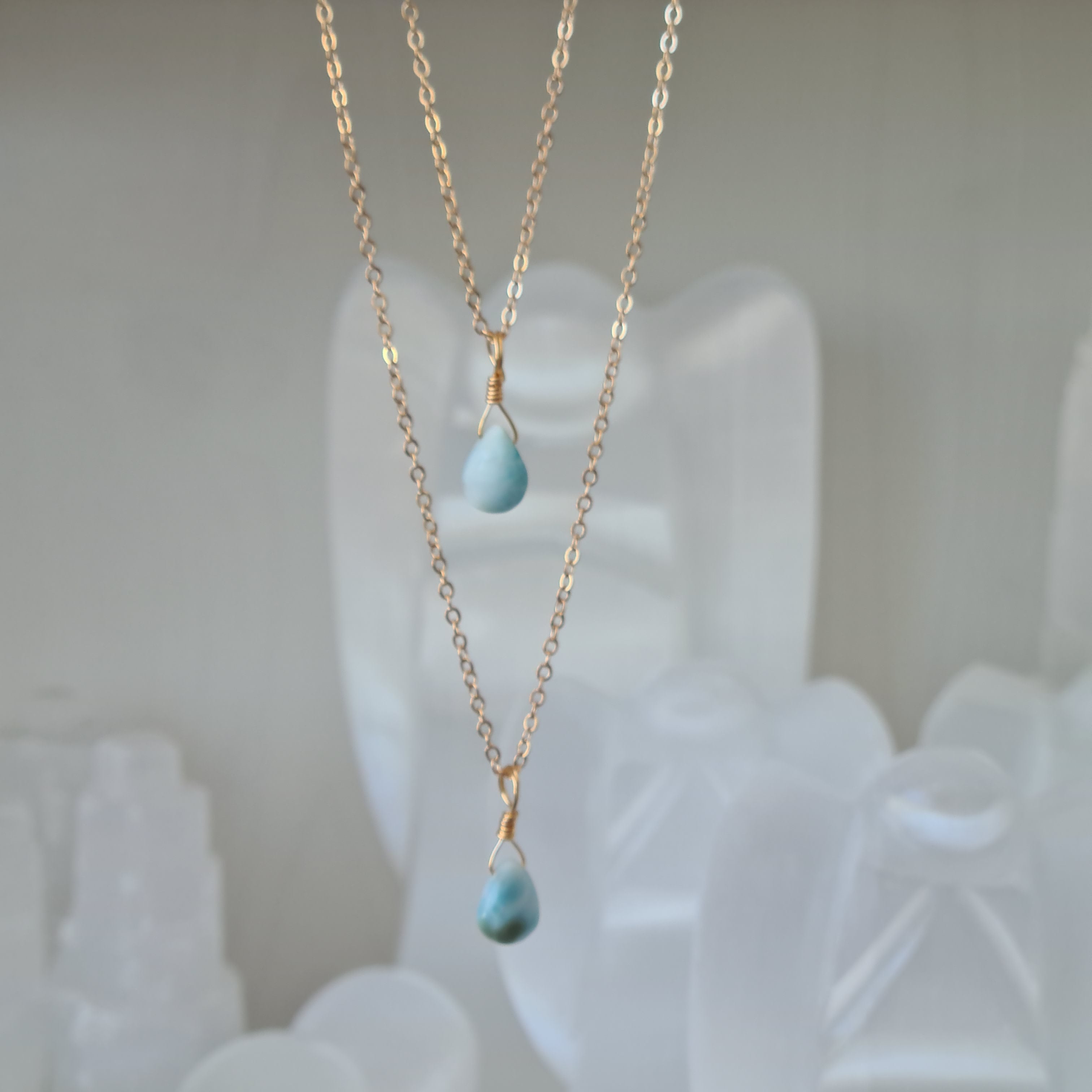 Larimar Necklace - Love Energy (Gold)