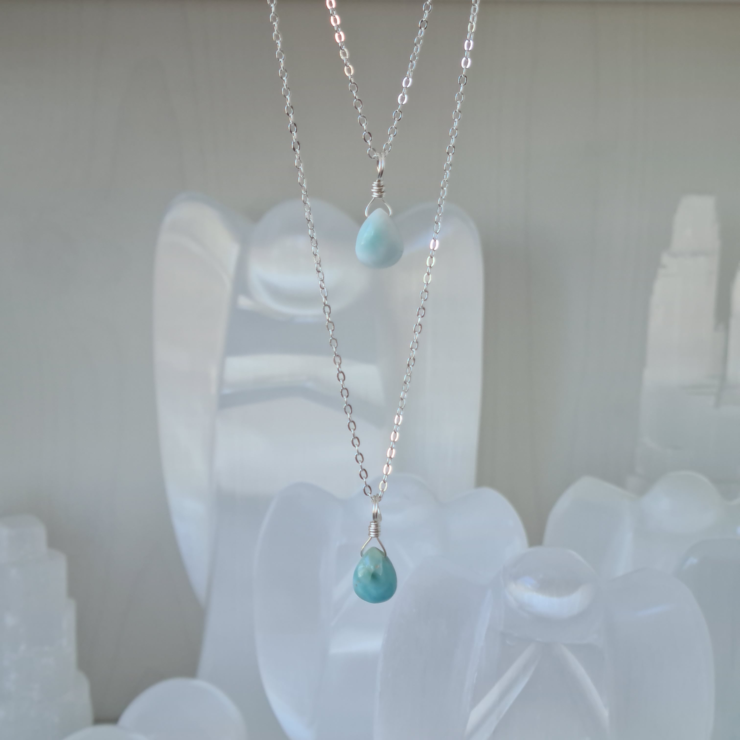 Larimar Necklace - Love Energy (Silver)