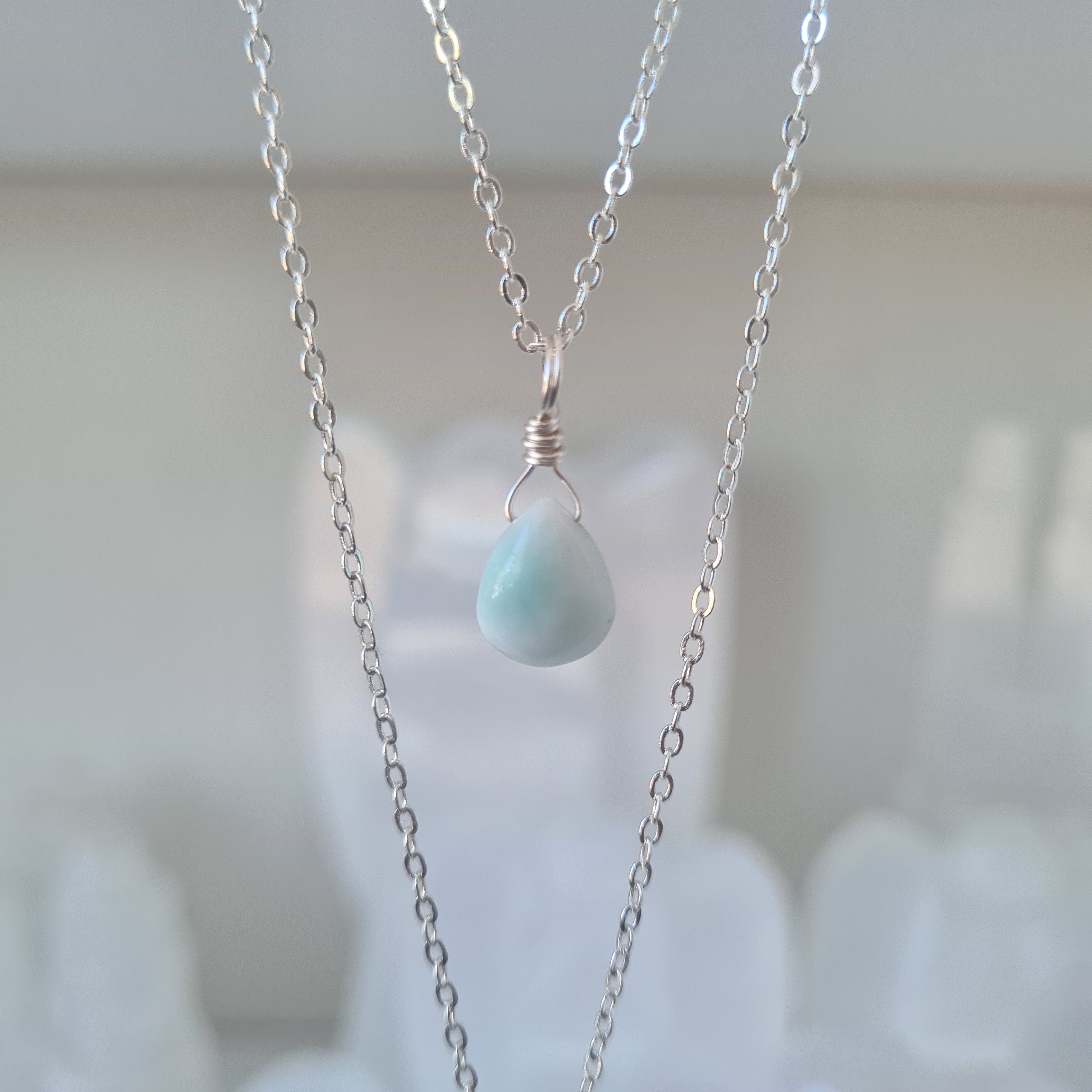 Larimar Necklace - Love Energy (Silver)