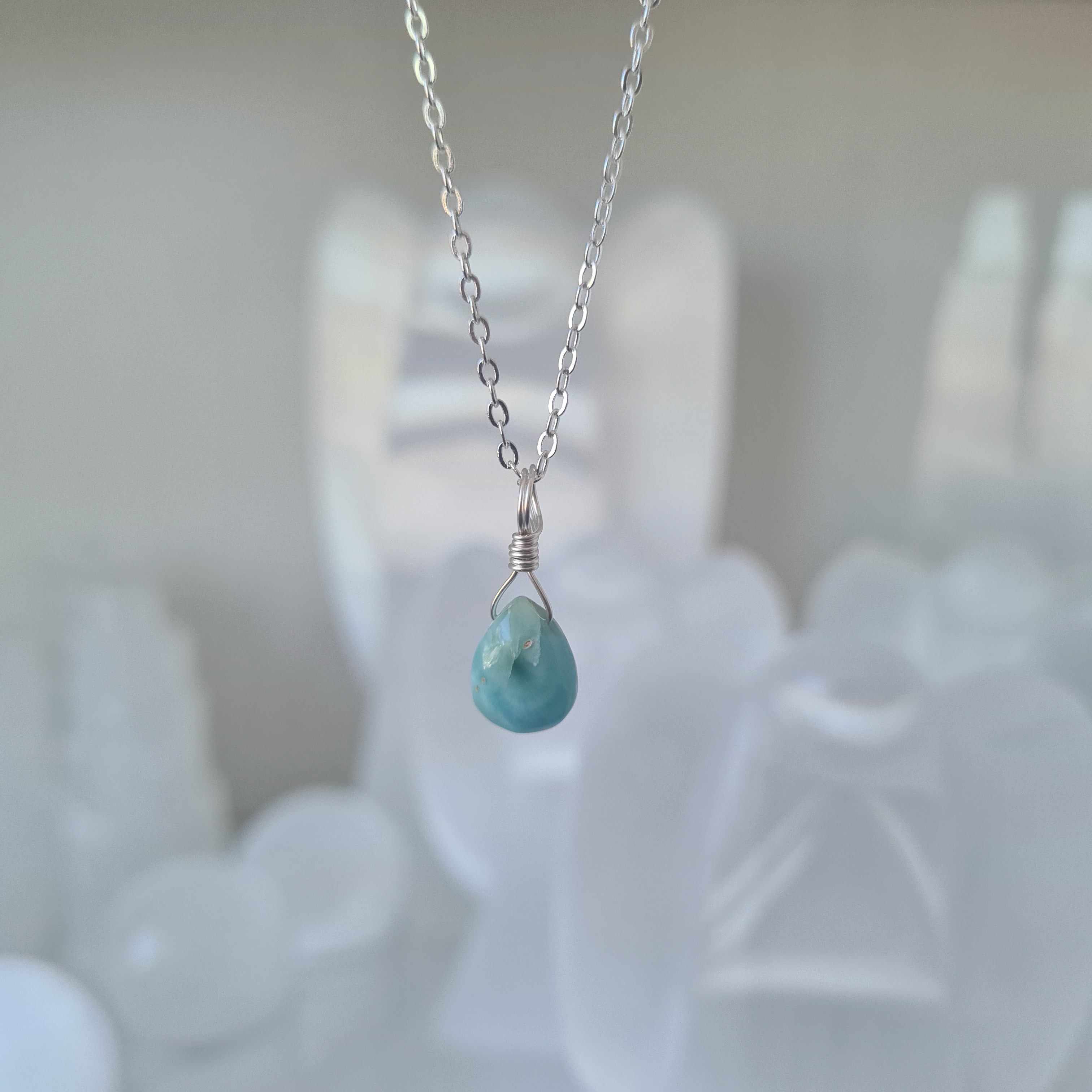 Larimar Necklace - Love Energy (Silver)