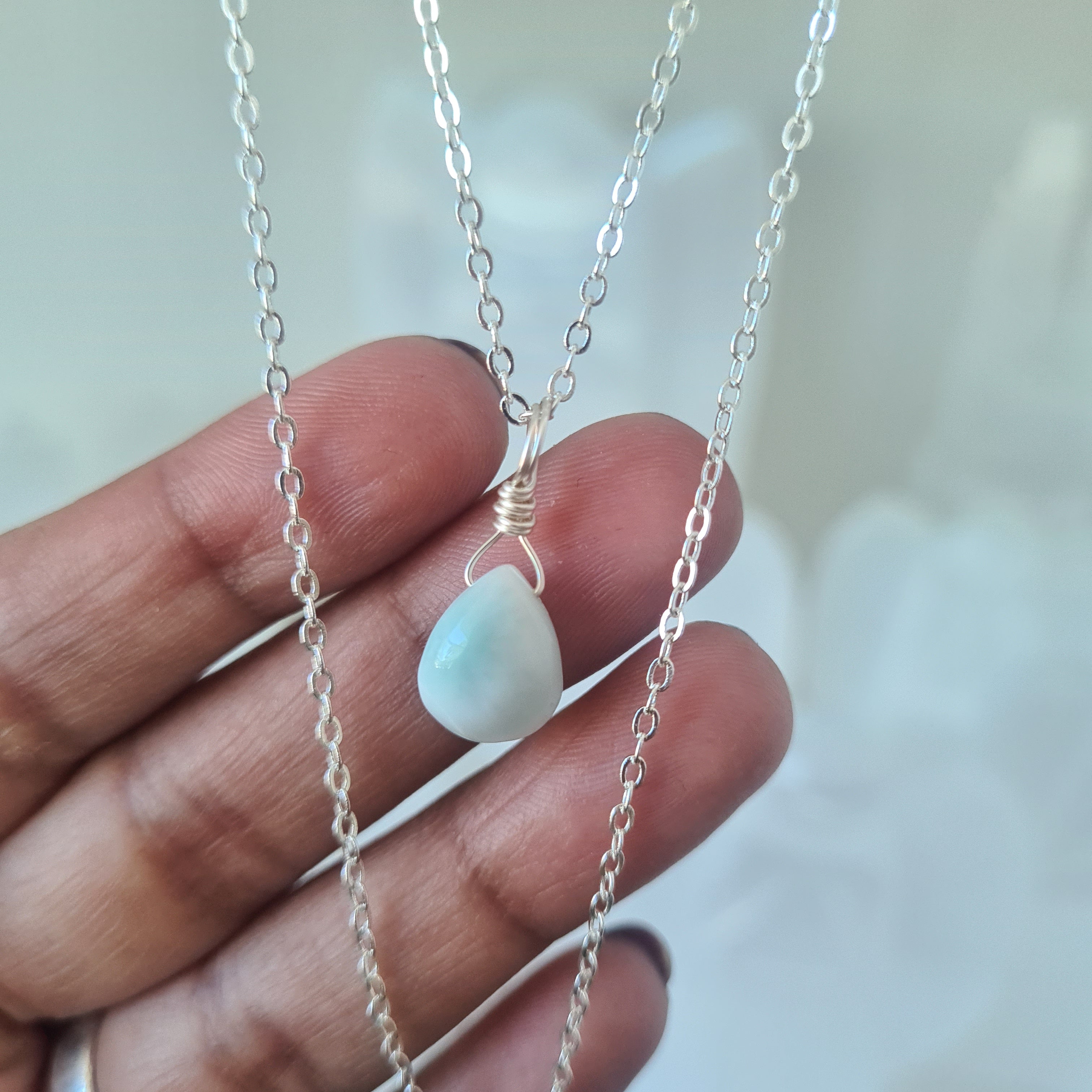 Larimar Necklace - Love Energy (Silver)