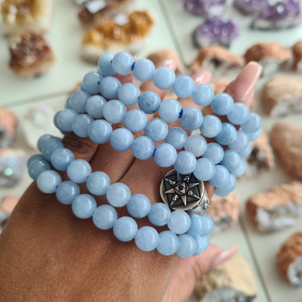 Aquamarine bracelet - Round Bead