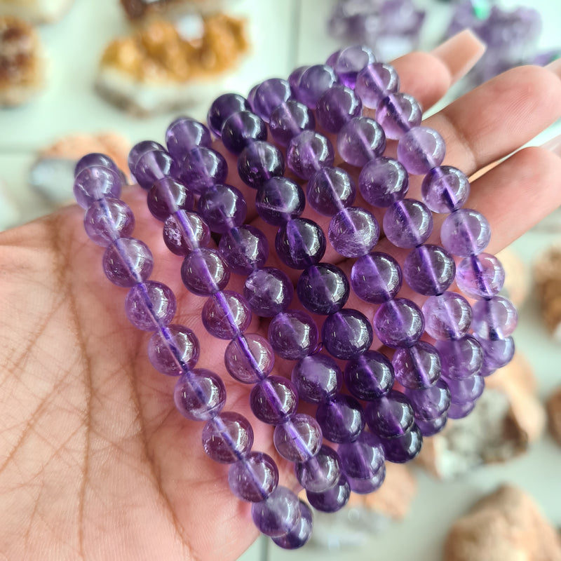 Amethyst Bracelet~ Round Beads
