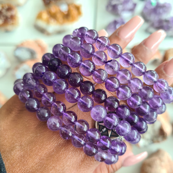 Amethyst Bracelet~ Round Beads