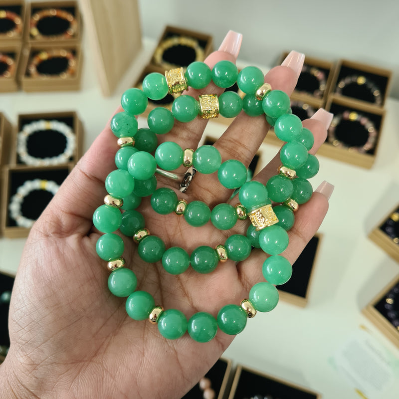 GREEN AVENTURINE Bracelet - AAA Grade (Long 21.5cm)