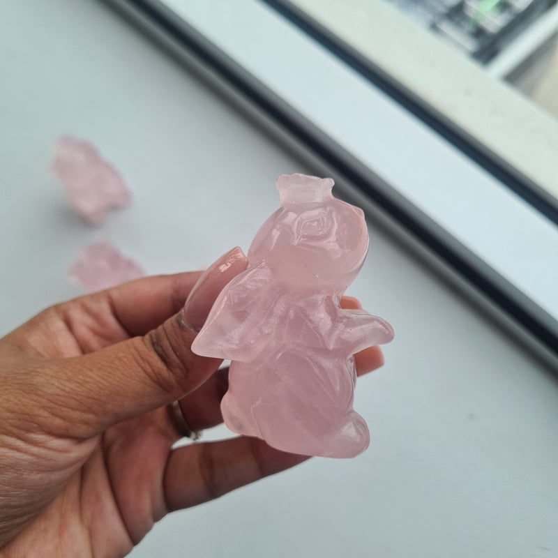 Rose quartz rabbit - 1pc