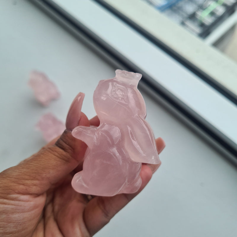Rose quartz rabbit - 1pc