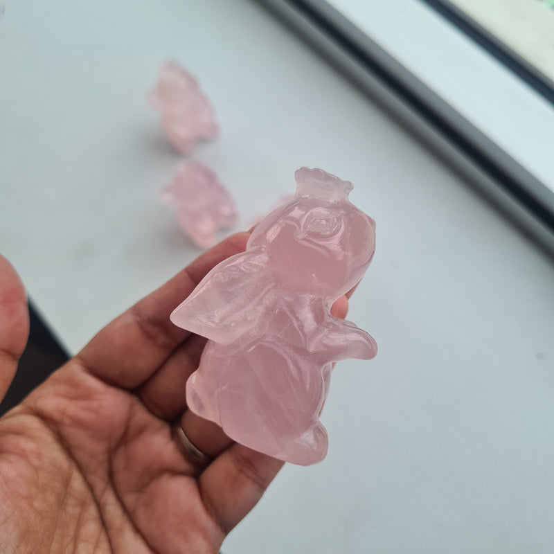 Rose quartz rabbit - 1pc